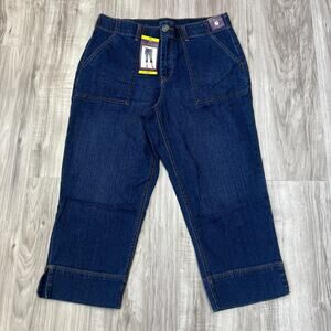 Gloria Vanderbilt Womens Rhea Capri Jeans Blue Comfort Waistband Denim Size 6